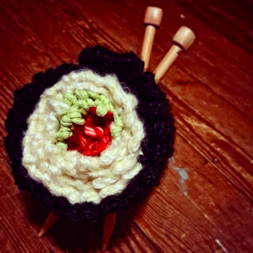 Sushi handmade knit scarf